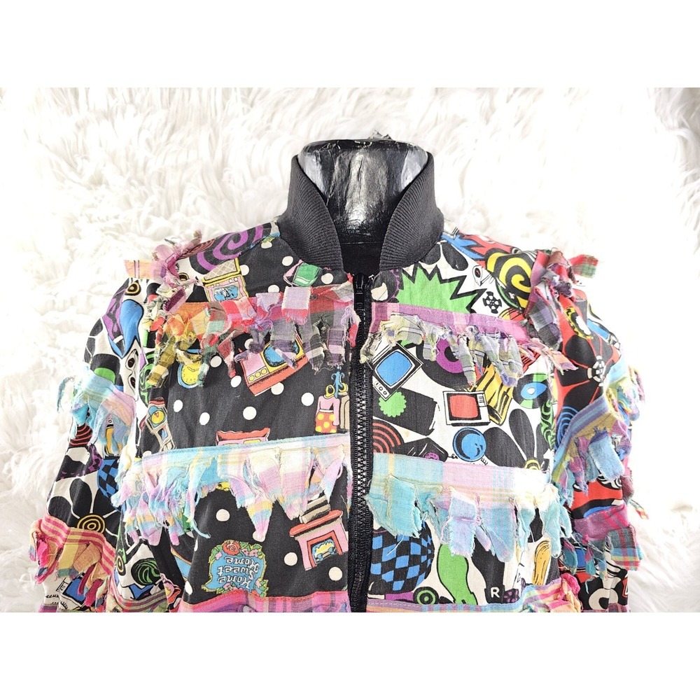 Vintage Rare 90s Paula Sweet Muslin Mink Floral Jacket Size Medium - Super Funky